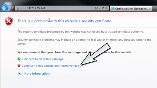 Problem with website security certificate