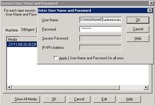 change arcserve password