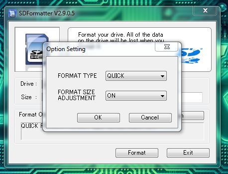 SD card format fat32