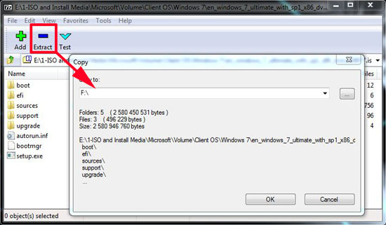 extract iso with 7zip