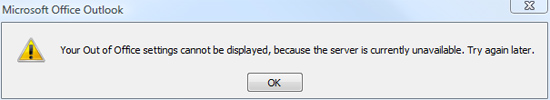 Out of Office error