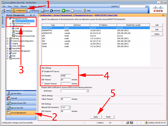 Change ASDM Port