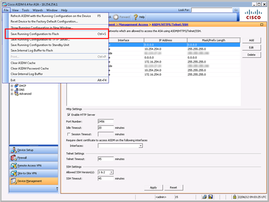 ADSM Save Config