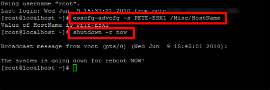 esx reboot command