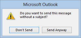 Do you want to send this message without a subject?