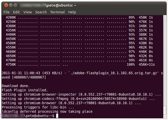 ubuntu install flash