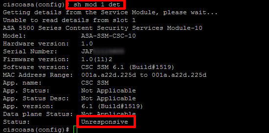 reboot unresponsive csc module