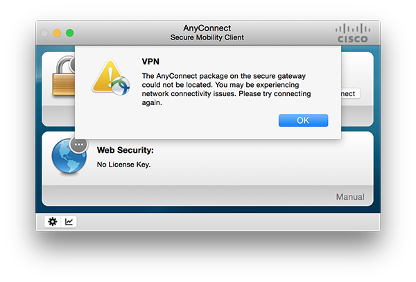 MAC The AnyConnect package could not be located
