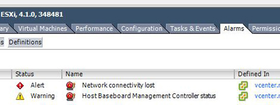 Warning Host Baseboard Management Controller status