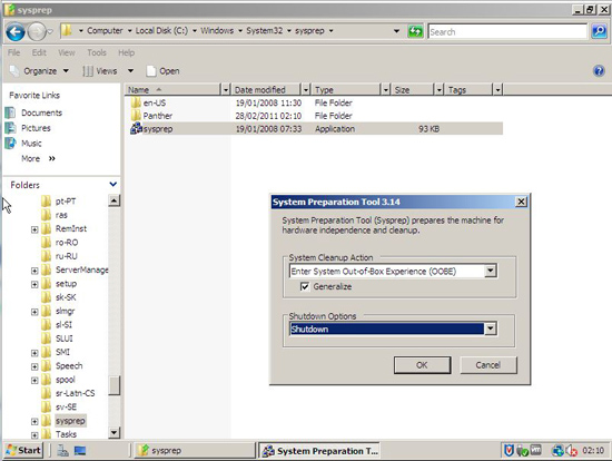 Server 2008 sysprep