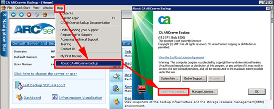 add arcserve licences