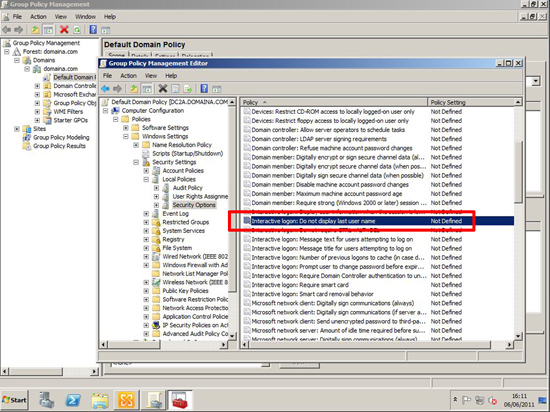 Group Policy Do not display last user name
