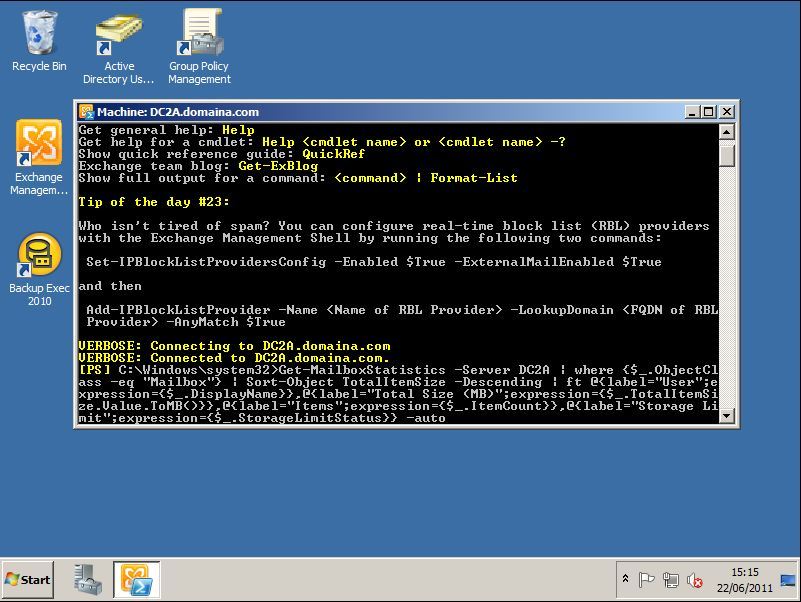 PeteNetLive KB0000469 Exchange 2010 Display Mailbox s By Size