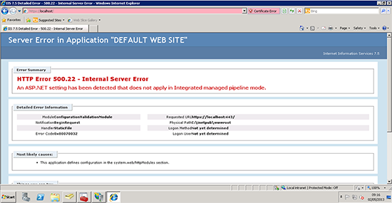 OWA 500 Internal server error