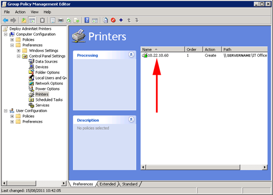 create printer with GPP