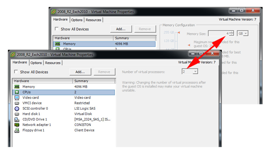 memory and cpu grayed out