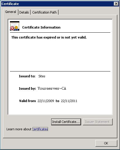certificate expired