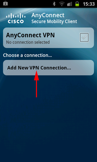 android anyconnect new connection