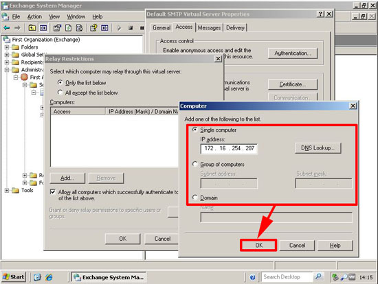 allow ip to relay 2003