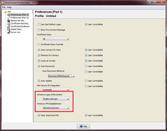 anyconnect profiel editor allowremoreusers