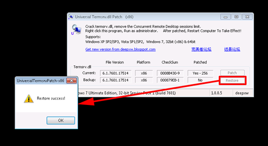 Restore Termsrv.dll