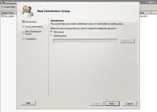 create distribution group