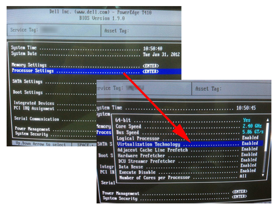 Dell PowerEdge Enable Virtulization Technology