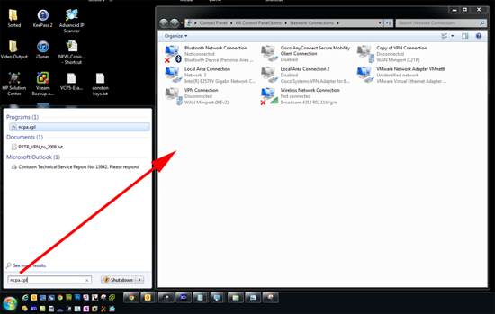 Network Connections Shortcut ncpa.cpl