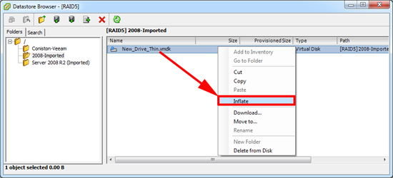Convert Thin to Thick Provisioned Drive