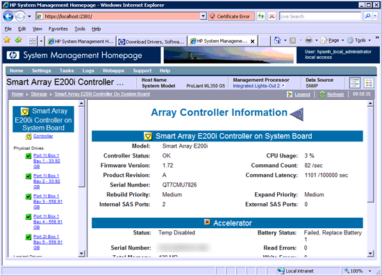 Working HP System Management Homepage