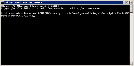 Install KMS Key from Command Line