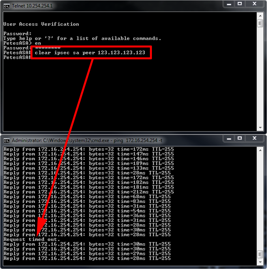 Restart a single VPN tunnel