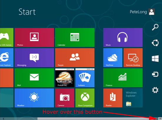 Windows 8 Show Charms Bar