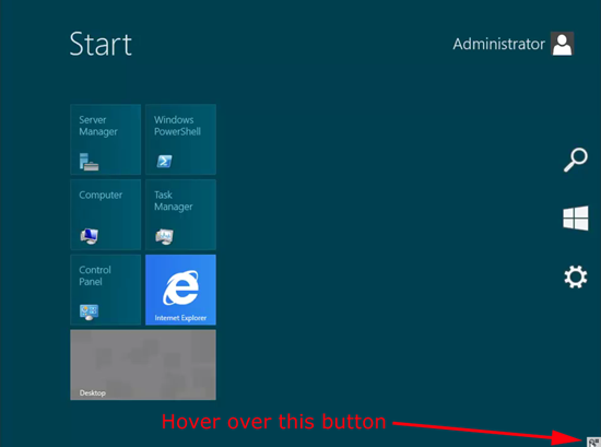 Windows Server 8 Show Charms Bar