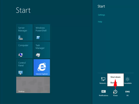 Windows Server 8 Shut Down