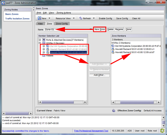 Brocade 300 Create New Zone