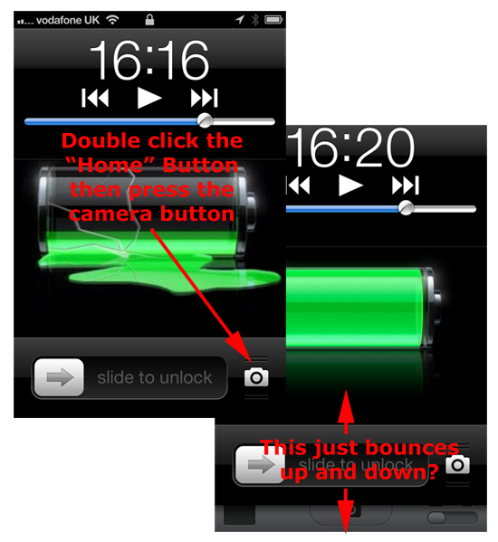 iphone lockscreen camera bounce