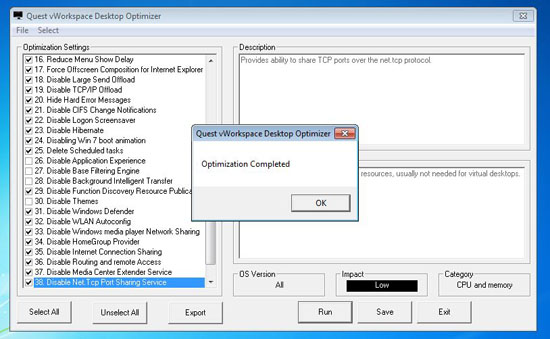 Optimize Desktop for VMware View