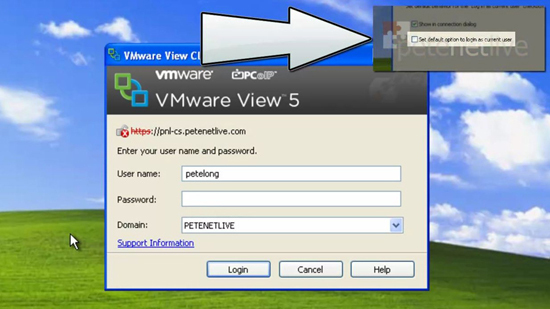 VMware View Client Login