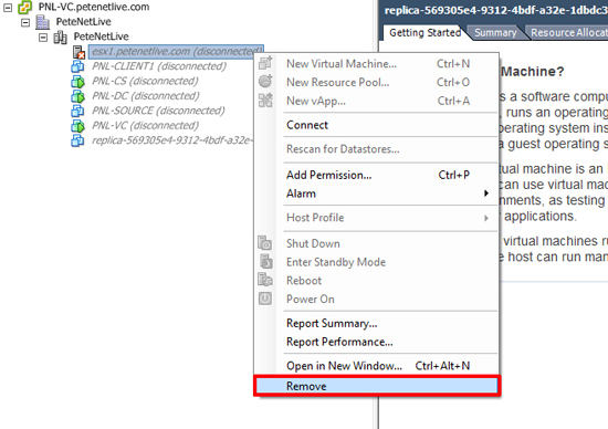 VMware Remove Host