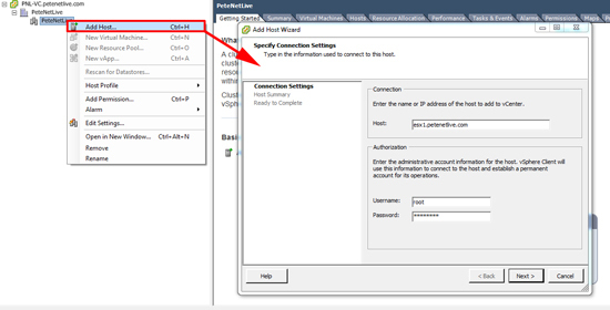 VMware Add Host to Cluster