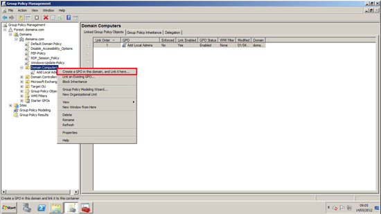 Create a New Group Policy Object