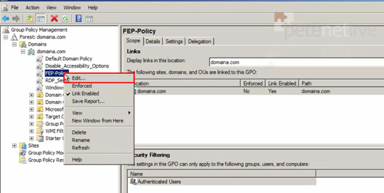 Forefront Group Policy