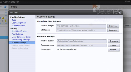 View vCenter Settings