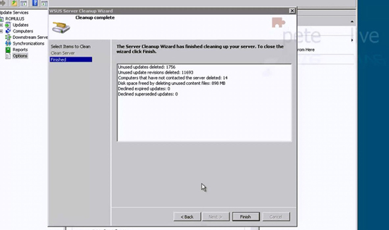 Compress WSUS DB