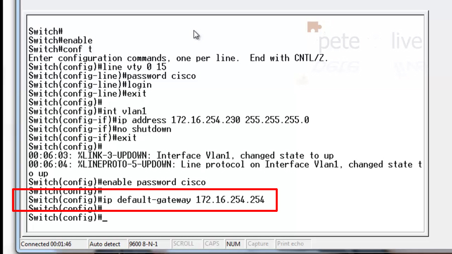 Cisco Catalyst Switches Set A Management IP And Allow Telnet And Web 
