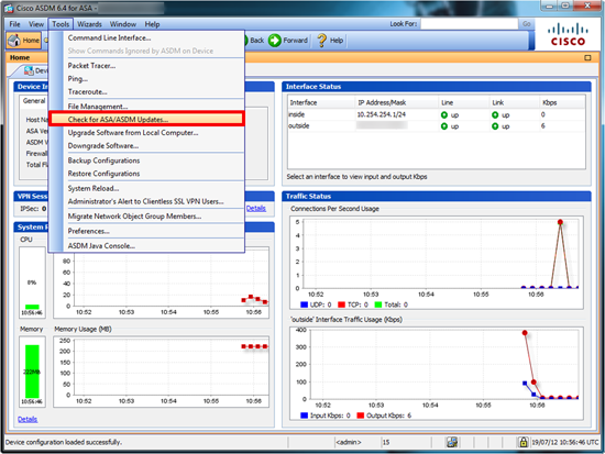 Check for ASA/ASDM Updates
