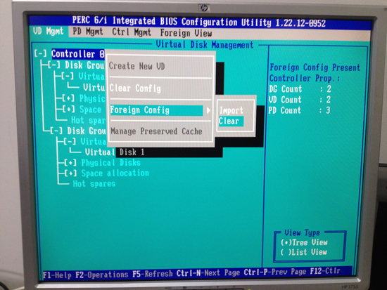 Dell PERC Clear Foreign Config