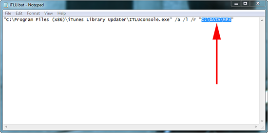 iTunes Library Updater Batch File