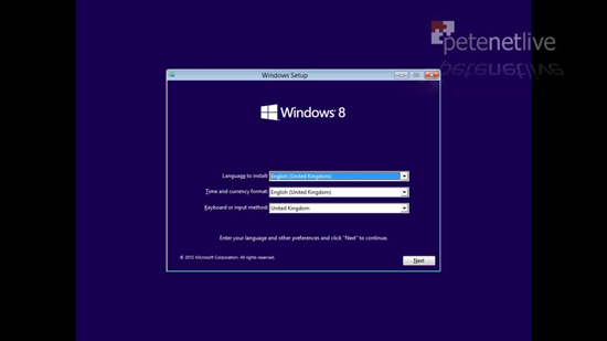 Install Windows 8